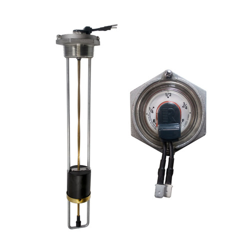 Rochester Gauges 8640 Series 1 1/2 in. Top Mounting Magnetic Liquid Level Tank Gauge w/ Senior TwinSite Dial - Range: 240-30 Ohm - Fits 17 in. Tank Depth