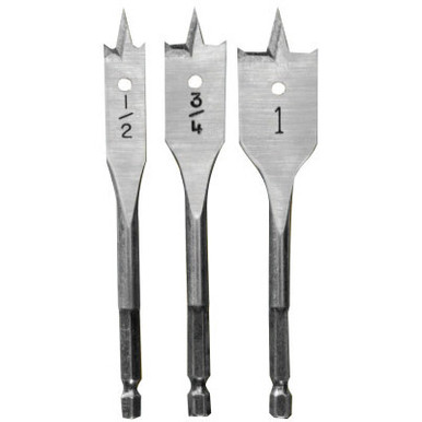 Irwin Spade Bit Set, 4", 3 piece set, 1/2"- 1", #IR-87950 (6/Pkg)