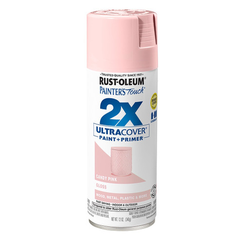 Rust-Oleum 2X Ultra Cover Spray Paint + Primer, Gloss Candy Pink