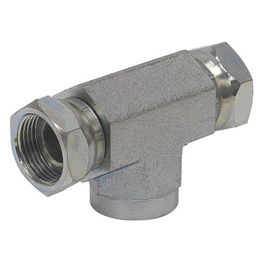 1/4" NPT Female x 1/4" NPT Female Swivel x 1/4" NPT Female Swivel Tee 1602-04-04-04 Adapter