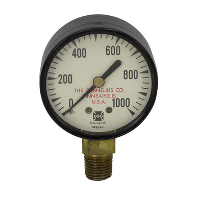 1000 PSI Pressure 2" Dia. Dry Lower Mount 1/4" NPT Steel Gauge US Gauge