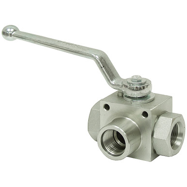 SAE 12 Carbon Steel 5145 PSI 3-Way Ball Valve Dynamic DE3L-12-SAE