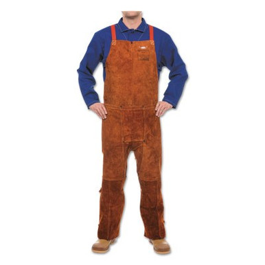 Best Welds Leather Split Leg Bib Aprons, 48 in x 24 in, Side Split Cowhide, Lava Brown, 1/EA, #301S