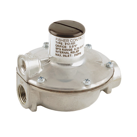 Emerson Fisher 912 Series 1/4 in. FNPT x 3/8 in. FNPT Zinc Alloy Single Stage Pressure Reducing Regulator w/ 12 - 24 in. w.c. Spring, 75K BTU/HR