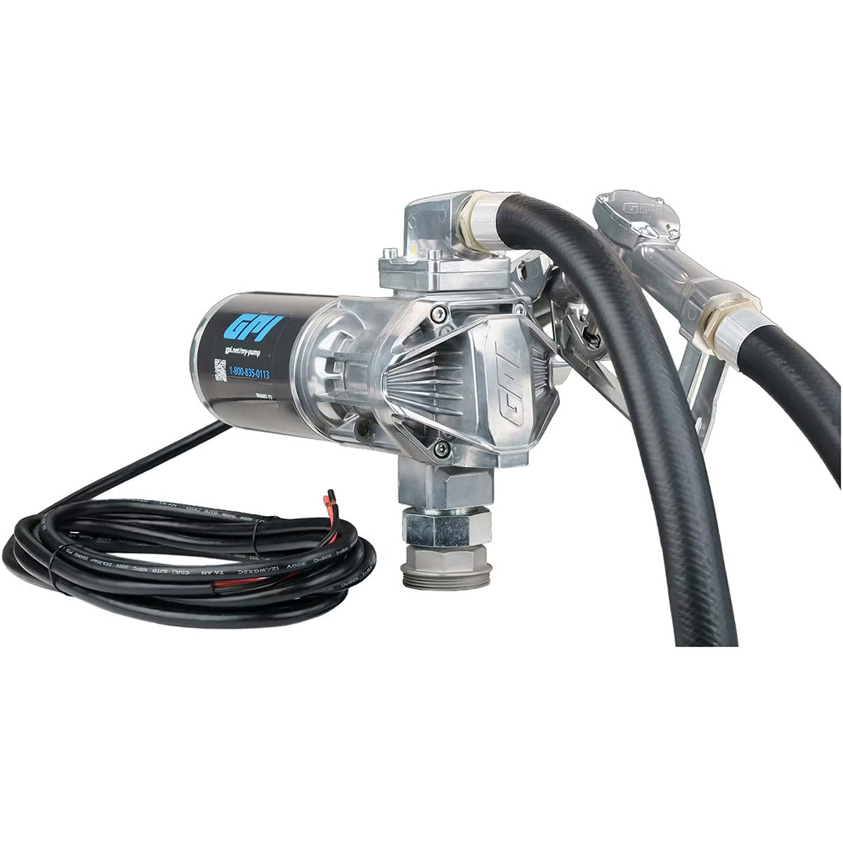 12 VOLT G20 FUEL TRANSFER PUMP WITH HOSE AND MANUAL NOZZLE - 20 GPM