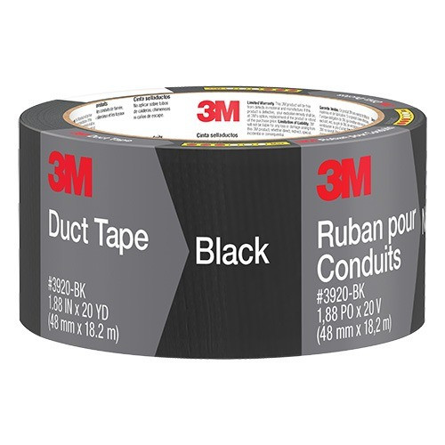 3M Multi-Use Duct Tape, Black, 2" x 20 yd.