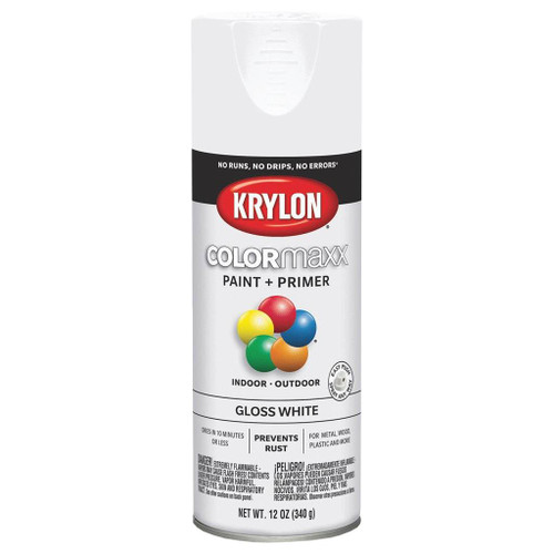 Krylon COLORmaxx Spray Paint + Primer, Gloss White
