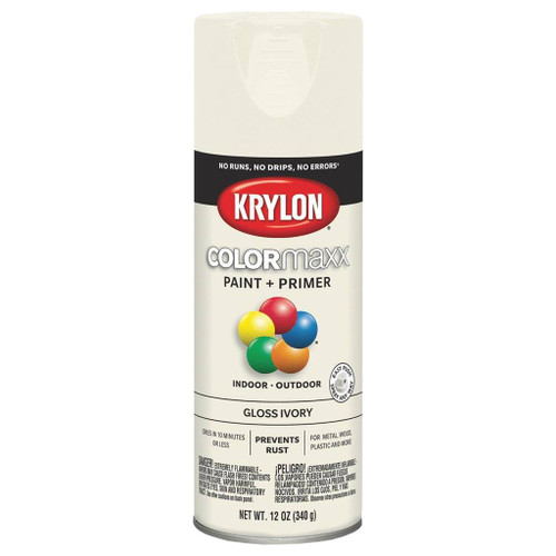 Krylon COLORmaxx Spray Paint + Primer, Gloss Ivory