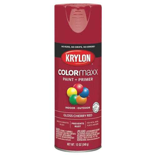 Krylon COLORmaxx Spray Paint + Primer, Gloss Cherry Red