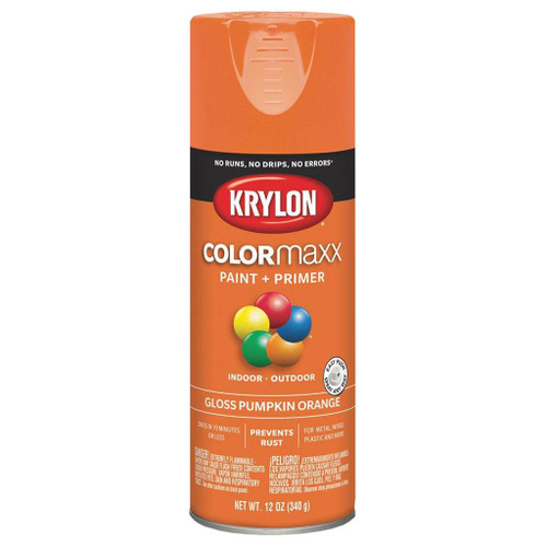 Krylon COLORmaxx Spray Paint + Primer, Gloss Pumpkin Orange
