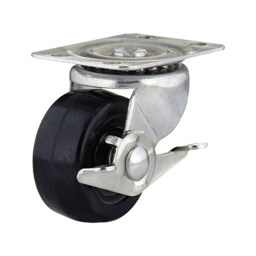 Richelieu Rubber Plate Caster, Swivel, Locking, 2"