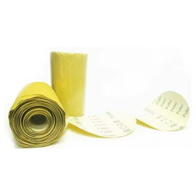PSA Gold Paper Stick On Discs Roll, 5", Grit 240C, Aluminum Oxide, (100/Pkg.)