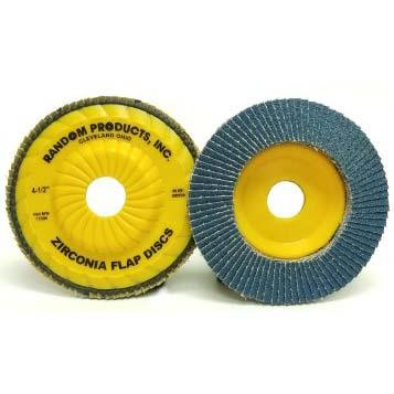 Trimmable Zirconia Turbo Flap Discs, 4 1/2 X 7/8, Grit 40, Standard Density,(10/Pkg)