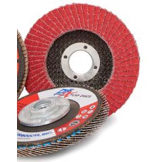PFXCeramic Flap Discs, 4 1/2" X 7/8", Grit 40, High Performance, Type 29, Angle,Red/Orange (10/Pkg)