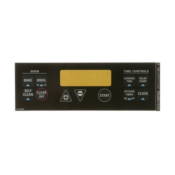 GE Replacement Control Overlay For Range, Part#wb27k5337