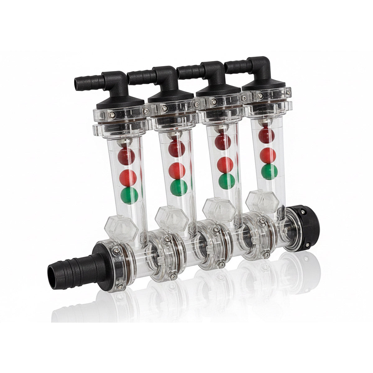 Wilger Modular Flow Monitor Kit - 4 Column, 3/8" Hose Barb Inlet, 3/4" Hose Barb Outlet
