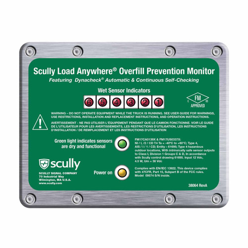 Scully Load Anywhere Control Unit, 6 Compartment, 12V, 5-Wire Overfill Only