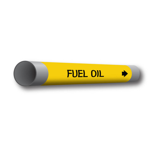 Marking Services Series MS-970 Coiled Plastic Marker, "Fuel Oil", Yellow