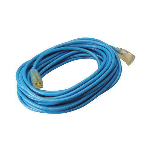Coleman Cable Blue Outdoor Low Temp Extension Cord, 100', 12/3