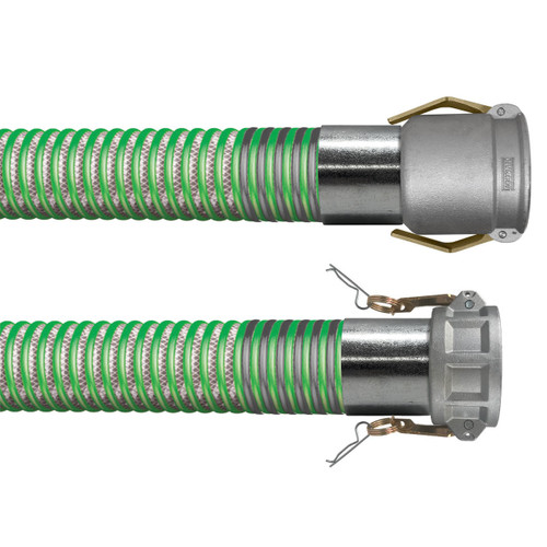 Kuriyama Tigerdrop 3 in. TDH Clear Fuel Drop Hose w/ Type C Aluminum Coupler x CPP Ends