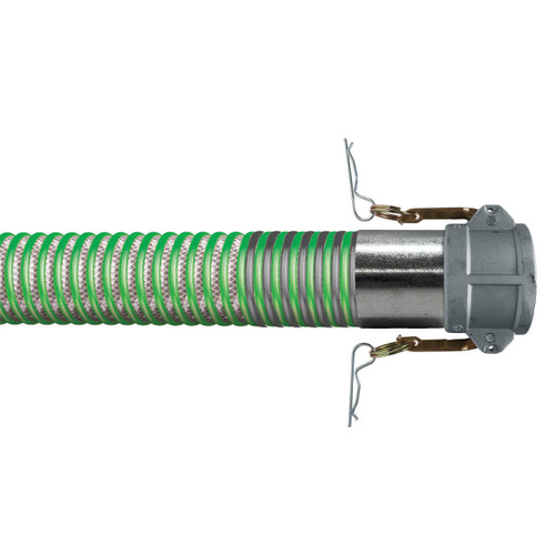 Kuriyama AKUTDH400X12CALXCAL Tigerdrop 4 in. x 12 ft. Clear Fuel Drop Hose w/ C x C Quick Couplings