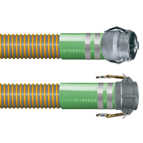 Kuriyama VaporFlex 4 in. Heavy Duty Reinforced Vapor Recovery Hose Assemblies w/ Part C Female Coupler x Dixon VR4040CS-AL Ends