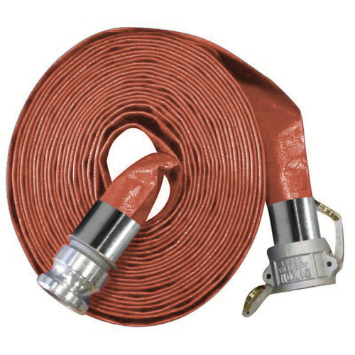Ponaflex Ponaflat 50 Series 6 in. MSHA Premium Heavy Duty Discharge and Drip Irrigation Layflat Hose Assembly w/ Female Coupler x Male Adapter Ends