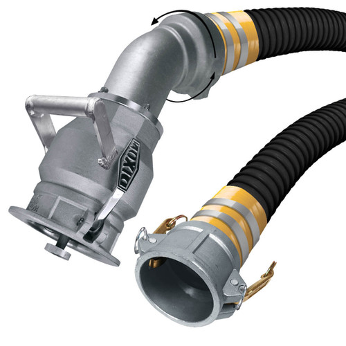 Kanaflex ST 120 VP 4 in. Vapor Recovery Hose Assemblies w/ Part C Female Coupler x 45° Swivel Dixon VR4040SWIV w/ Handle Ends