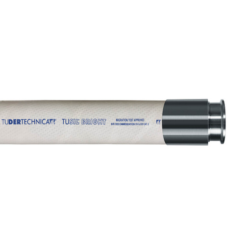Tudertechnica Tusil Bright D 1 in. Silicone Pharmaceutical & Food Delivery Hose Assembly w/ 3A Tri-Clamp Ends