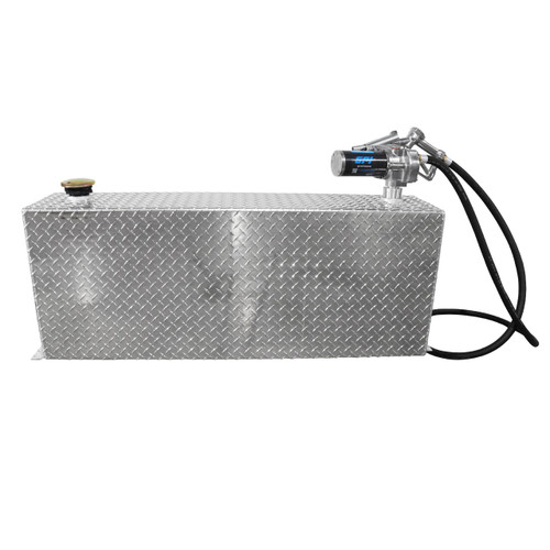 38 Gallon Aluminum Rectangle Fuel Transfer Tank w/ GPI 15 GPM Pump (12V DC)