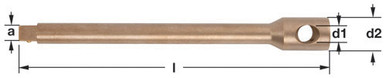 Extension Bar 1/4D 2" OAL - Non-Sparking, Non-Magnetic WE-1/4X2