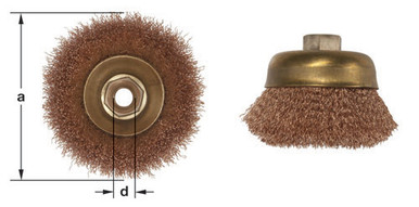 Brush Cup Crimped Wire 3" Dia - Non-Sparking, Non-Magnetic CB-30-CT