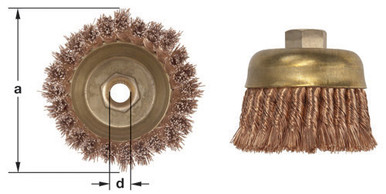 Brush Cup Crimped Wire 4" Dia - Non-Sparking, Non-Magnetic CB-45-CT