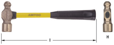 Hammer, Ball Peen 1.5Lb 11" OAL - Non-Sparking, Non-Magnetic H-312FG
