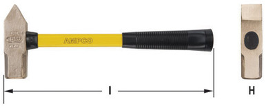 Hammer, Cross Peen 2.5Lb 15"L - Non-Sparking, Non-Magnetic H-41FG
