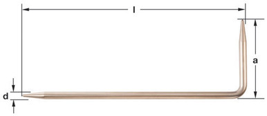 Pin Offset 15/16" Dia 17-3/4"L - Non-Sparking, Non-Magnetic P-8204