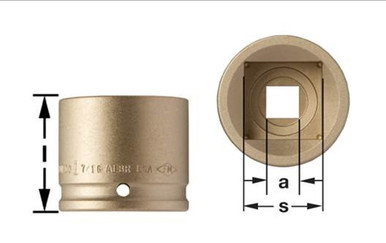 Socket, Impact 3/4D 1-5/8",4-PT,- Non-Sparking, Non-Magnetic I-3/4D1-5/8-4P