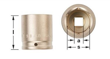 Socket, Impact 1/2D 22mm - Non-Sparking, Non-Magnetic I-1/2D22MM