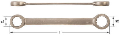 Wrench, Double Box St 12x14mm - Non-Sparking, Non-Magnetic 0806