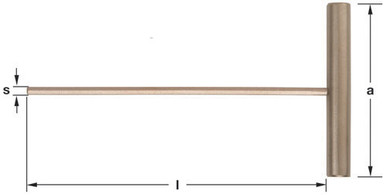 Wrench, Hex Key T-Handle 1/4" - Non-Sparking, Non-Magnetic WT-1/4