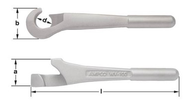 Wrench, Valve Wheel 1-3/8", 14-1/4" OAL,- Non-Sparking, Non-Magnetic WV-100
