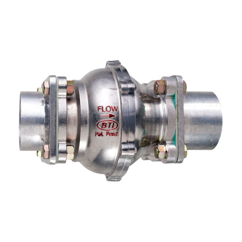 BTI BTCV3022 3 in. Flange Aluminum Optima Check Valve Assembly w/ Spring, Silicone Seal