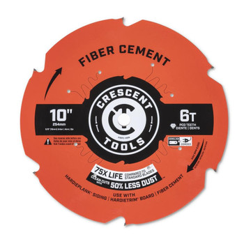 Crescent 10" x 6-Tooth Fiber Cement Circular Saw Blade - CSBFC-1006