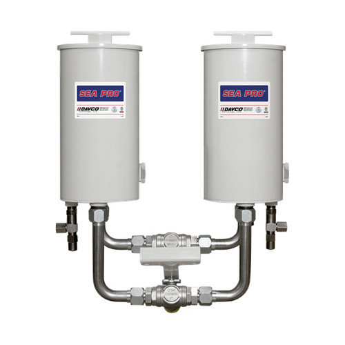 DAVCO Sea Pro Short Duplex Fuel Filter/Water Separator, 1-5/16 in. - 12 UN/UNF-2A, 720 GPH