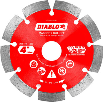 Diablo DMADS0400 4" Diamond Segmented Masonry Cut-Off Blade