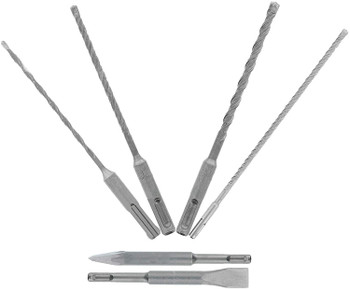Diablo DMAPL9930-S6 6pc SDS-Plus Rebar Demon™ 4-Cutter Full Carbide Head Hammer Drill Bit & Chisel Set (6-Piece)
