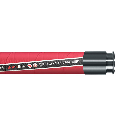 Continental ContiTech 1 1/2 in. Chlorobutyl Drinkline Discharge Hose w/ 3A Tri-Clamp Ends