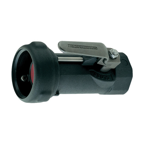 Emco Wheaton J79 Series 1 1/2 in. Female NPT Aluminum Dry Break Straight Coupler w/ FKM Seal & 90° Lever