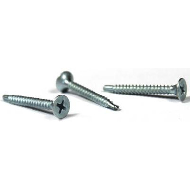 Simpson Strong-Tie #10 x 2-1/2" Self-Drilling Screws, Square Drive, Bugle Head, 410 Stainless Steel (100/Pkg) #F10T250BDC