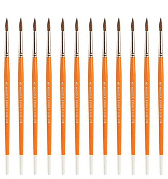 Wooster Genuine #5 Camel Watercolor Pointed Artist Paintbrush 12-Pack # F1628-5-12PK
